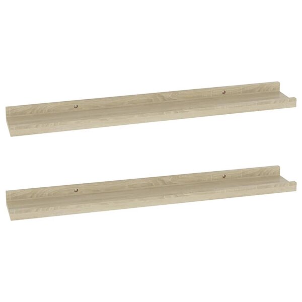 vidaXL Étagères murales 2 Pièces chêne sonoma 60x9x3 cm