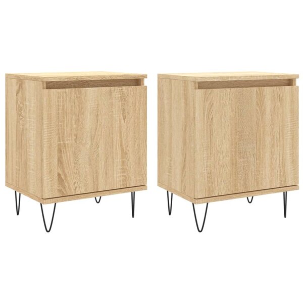 vidaXL Tables de chevet 2Pièces chêne sonoma 40x30x50cm bois d'ingénierie
