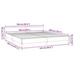 vidaXL Cadre de lit sans matelas marron foncé 160x200 cm tissu
