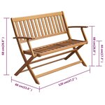 vidaXL Banc de jardin avec coussin 120 cm Bois d'acacia massif