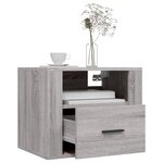 vidaXL Table de chevet murale Sonoma gris 50x36x40 cm