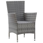 vidaXL Ensemble à manger d'extérieur 7Pièces coussins Résine tressée Gris