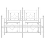 vidaXL Cadre de lit métal avec tête de lit/pied de lit blanc 120x190cm