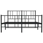 vidaXL Cadre de lit métal sans matelas avec pied de lit noir 120x190cm