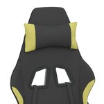vidaXL Chaise de jeu de massage avec repose-pied Noir et vert clair