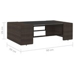 vidaXL Salon de jardin 8 Pièces avec coussins Marron Résine tressée