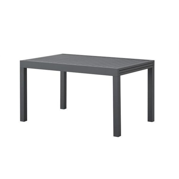 Table de jardin extensible rectangulaire 6-8 personnes - Structure aluminium - 135-270 x 90 x 75 cm - Gris foncé