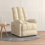 vidaXL Fauteuil de massage Crème Tissu