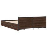 vidaXL Cadre de lit et tiroirs chêne marron 150x200 cm bois ingénierie
