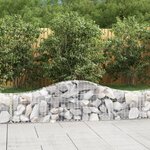vidaXL Paniers à gabions arqués 7 Pièces 200x30x40/60 cm Fer galvanisé