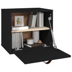 vidaXL Armoire murale Noir 40x30x35 cm Bois de pin massif