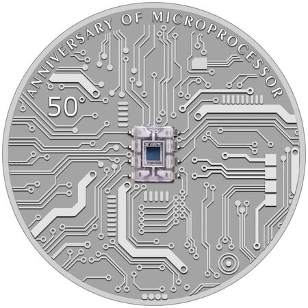 MICROCHIP 50th Anniversary 2 Once Argent Monnaie 5 Dollars Niue 2021