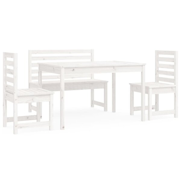 vidaXL Ensemble à manger de jardin 4 Pièces blanc bois massif de pin