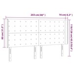 vidaXL Tête de lit à LED Crème 203x16x118/128 cm Tissu