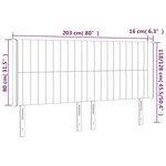 vidaXL Tête de lit à LED Rose 203x16x118/128 cm Velours