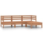 vidaXL Salon de jardin 4 Pièces Bois de pin massif Marron miel
