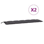 vidaXL Coussins de banc de jardin lot de 2 anthracite tissu Oxford