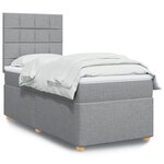vidaXL Sommier à lattes de lit avec matelas Gris clair 90x200 cm Tissu