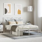 vidaXL Cadre de lit métal avec tête de lit blanc 120x190 cm