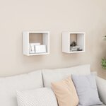 vidaXL Étagères cube murales 2 Pièces Blanc 26x15x26 cm
