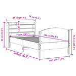 vidaXL Cadre de lit sans matelas 75x190 cm bois de pin massif