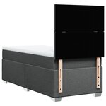 vidaXL Sommier à lattes de lit avec matelas Gris foncé 90x200 cm Tissu