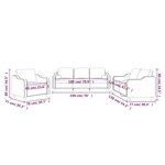 vidaXL Ensemble de canapés 3 Pièces avec coussins crème tissu
