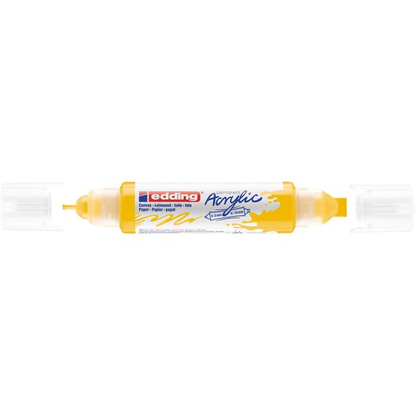 Marqueur acryl 3d dble pointe 5400 jaune trafic 2-3 mm  5-10 mm EDDING