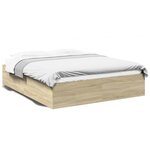 vidaXL Cadre de lit chêne sonoma 150x200 cm bois d'ingénierie