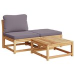 vidaXL Salon de jardin avec coussins 11 Pièces bois massif d'acacia