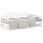 vidaXL Lit coulissant blanc bois de pin massif 2x(90x200) cm