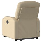 vidaXL Fauteuil inclinable de massage Crème Tissu
