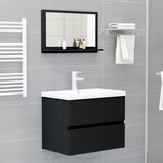 vidaXL Miroir de salle de bain Noir 60x10 5x37 cm Bois d’ingénierie