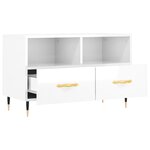 vidaXL Meuble TV Blanc brillant 80x36x50 cm Bois d'ingénierie