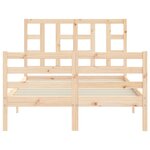 vidaXL Cadre de lit avec tête de lit 120x200 cm bois massif