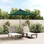 vidaXL Parasol de jardin avec mât en bois vert 198x198x231 cm