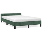 vidaXL Cadre de lit avec tête de lit Vert foncé 120x200 cm Velours