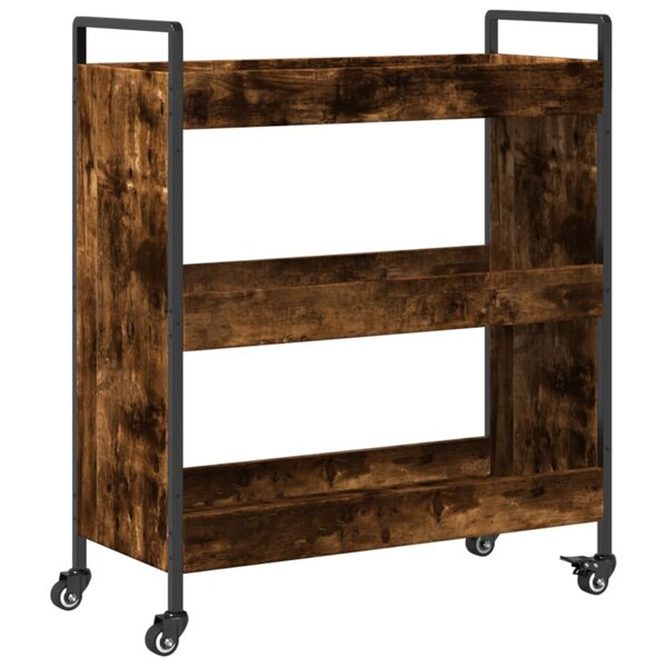 vidaXL Chariot de cuisine chêne fumé 70x30x82 cm bois d'ingénierie