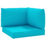 vidaXL Coussins de palette lot de 3 turquoise tissu Oxford