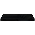 vidaXL Étagère murale flottante 2 Pièces Noir brillant 60x23 5x3 8 cm MDF