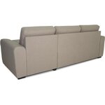 Canapé d'angle convertible réversible 4 places - Tissu beige - 244 x 151 x 90 - HAMILTON