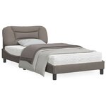 vidaXL Cadre de lit avec lumières LED taupe 100x200 cm tissu
