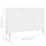 vidaXL Buffet blanc 101x35x70 cm bois d'ingénierie