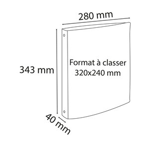 Classeur Rembordé Pvc 4 Anneaux 30mm - A4 Maxi 24x32cm - Couleurs Assorties - X 10 - Exacompta