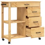 vidaXL Chariot de cuisine MONZA 84x40x88 5 cm bois massif de pin