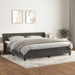 vidaXL Sommier à lattes de lit et matelas Gris foncé 200x200cm Velours