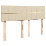 vidaXL Sommier à lattes de lit avec matelas Crème 140x190 cm Tissu