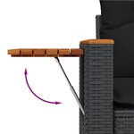 vidaXL Salon de jardin 5 Pièces avec coussins noir résine tressée