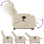 vidaXL Fauteuil inclinable de massage Crème Tissu