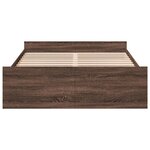vidaXL Cadre de lit et tiroirs chêne marron 120x200 cm bois ingénierie